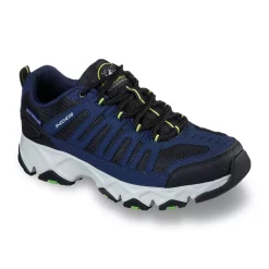 Skechers® Relaxed Fit Crossbar Men's Water-Resistant Trail Walking Shoes -Men's Skechers Shoes Shop 3796253 Navy Black