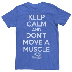 Men's Jurassic Park Keep Calm & Don't Move Graphic Tee -Men's Skechers Shoes Shop 4222700 Royal Heather