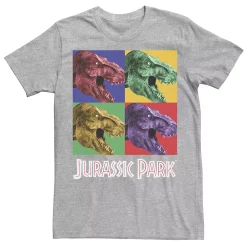 Men's Jurassic Park Four Square Dino Pop Art Style Tee -Men's Skechers Shoes Shop 4222927 Ath Hthr