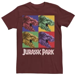 Men's Jurassic Park Four Square Dino Pop Art Style Tee -Men's Skechers Shoes Shop 4222927 Cardinal