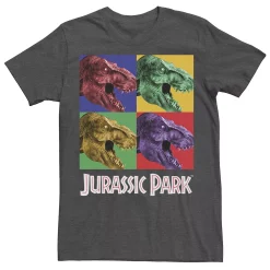 Men's Jurassic Park Four Square Dino Pop Art Style Tee -Men's Skechers Shoes Shop 4222927 Char Hthr
