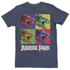 Men's Jurassic Park Four Square Dino Pop Art Style Tee -Men's Skechers Shoes Shop 4222927 Navy Hthr