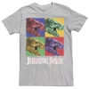 Men's Jurassic Park Four Square Dino Pop Art Style Tee -Men's Skechers Shoes Shop 4222927 Silver