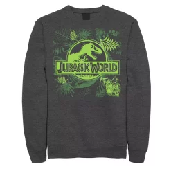 Men's Jurassic World Jungle Classic Logo Pullover Sweatshirt -Men's Skechers Shoes Shop 4231539 Charcoal Heather