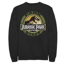 Men's Jurassic Park Staff Icon T-Rex Skeleton Fleece Graphic Pullover