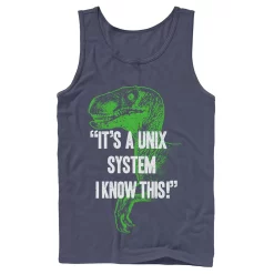 Men's Jurassic Park Neon Dinosaur A Unix System Graphic Tank Top -Men's Skechers Shoes Shop 4235421 Navy