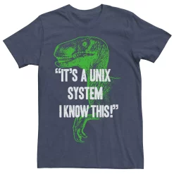 Men's Jurassic Park Neon Dinosaur A Unix System Graphic Tee -Men's Skechers Shoes Shop 4235425 Navy Heather