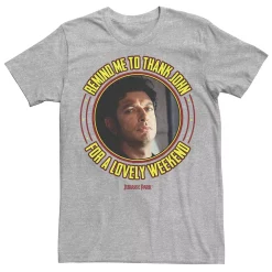 Men's Jurassic Park Remind Me To Thank John For The Weekend Graphic Tee -Men's Skechers Shoes Shop 4236112 Athletic Heather