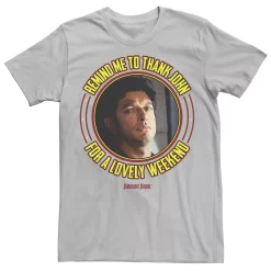 Men's Jurassic Park Remind Me To Thank John For The Weekend Graphic Tee -Men's Skechers Shoes Shop 4236112 Silver