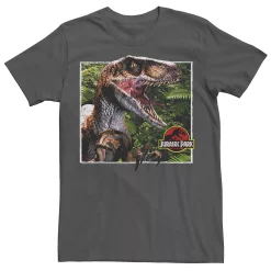 Men's Jurassic Park Raptor Coming Out Of Forest Graphic Tee -Men's Skechers Shoes Shop 4236124 Charcoal
