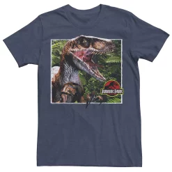 Men's Jurassic Park Raptor Coming Out Of Forest Graphic Tee -Men's Skechers Shoes Shop 4236124 Navy Heather