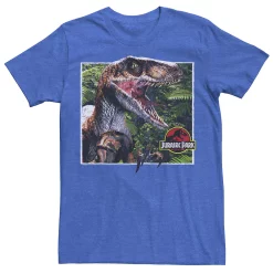 Men's Jurassic Park Raptor Coming Out Of Forest Graphic Tee -Men's Skechers Shoes Shop 4236124 Royal Heather