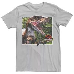Men's Jurassic Park Raptor Coming Out Of Forest Graphic Tee -Men's Skechers Shoes Shop 4236124 Silver
