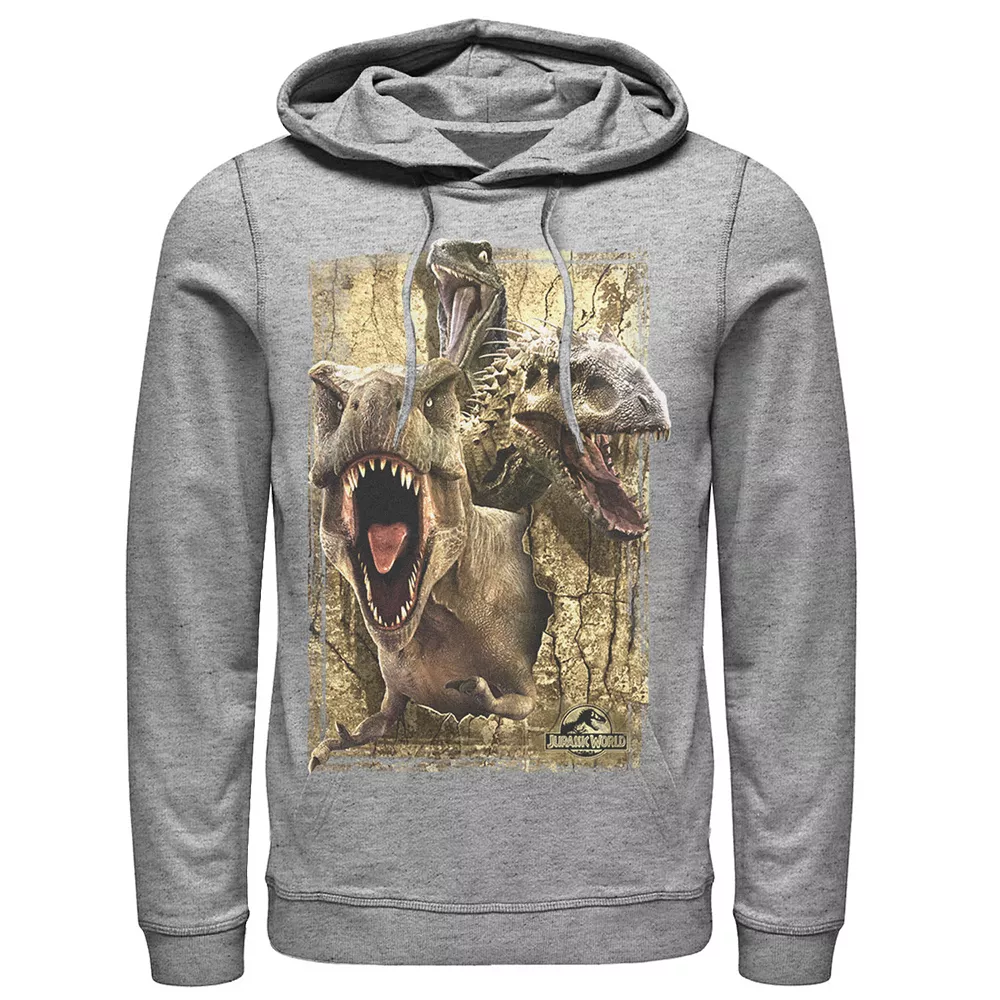 Men's Jurassic World T-Rex Indominus Rex & Raptor Hoodie 3 Men's Jurassic World T-Rex Indominus Rex & Raptor Hoodie