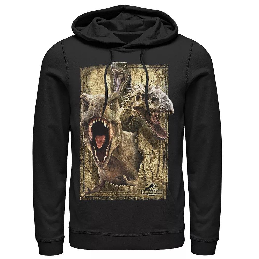 Men's Jurassic World T-Rex Indominus Rex & Raptor Hoodie 5 Men's Jurassic World T-Rex Indominus Rex & Raptor Hoodie - Image 3