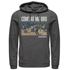 Men's Jurassic World Come At Me Bro Movie Still Hoodie -Men's Skechers Shoes Shop 4244482 Charcoal Heather