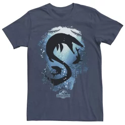 Men's Jurassic World Underwater Silhouette Tee -Men's Skechers Shoes Shop 4246376 Navy Heather