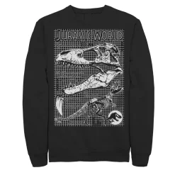 Men's Jurassic World Two T-Rex Bones Schematic Graphic Graphic Fleece Pullover Pullover
