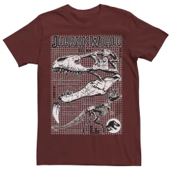 Men's Jurassic World Two T-Rex Bones Schematic Graphic Tee -Men's Skechers Shoes Shop 4249043 Cardinal
