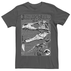 Men's Jurassic World Two T-Rex Bones Schematic Graphic Tee -Men's Skechers Shoes Shop 4249043 Charcoal