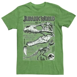 Men's Jurassic World Two T-Rex Bones Schematic Graphic Tee -Men's Skechers Shoes Shop 4249043 Kelly Heather