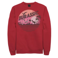 Men's Jurassic Park Pink Gradient Sunset Get Wild Graphic Graphic Fleece Pullover Pullover
