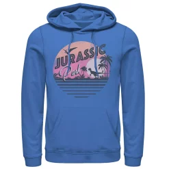 Men's Jurassic Park Pink Gradient Sunset Get Wild Pullover Graphic Hoodie