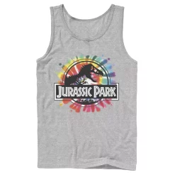 Men's Jurassic Park Classic Logo Tie Dye Graphic Tank Top -Men's Skechers Shoes Shop 4249407 Athletic Heather