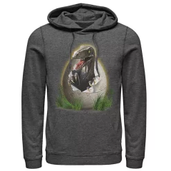 Men's Jurassic Park Raptor Breaking The Egg Pullover Graphic Hoodie