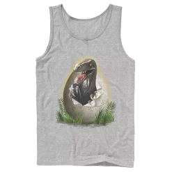 Men's Jurassic Park Raptor Breaking The Egg Graphic Tank Top -Men's Skechers Shoes Shop 4249416 Athletic Heather