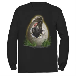 Men's Jurassic Park Raptor Breaking The Egg Long Sleeve Graphic Tee