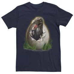 Men's Jurassic Park Raptor Breaking The Egg Graphic Tee