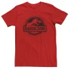 Men's Jurassic Park All White Spray Paint Stencil Movie Logo Graphic Tee -Men's Skechers Shoes Shop 4249427