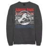 Men's Jurassic Park Red White And Blue Title Graphic Graphic Sweatshirt -Men's Skechers Shoes Shop 4249429 Charcoal Heather