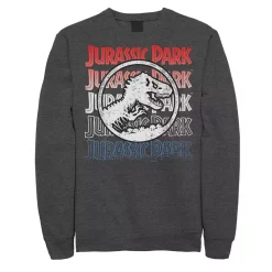 Men's Jurassic Park Red White And Blue Title Graphic Graphic Sweatshirt