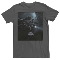 Men's Jurassic World Owen Ride Raptor Movie Poster Tee -Men's Skechers Shoes Shop 4394525 Charcoal