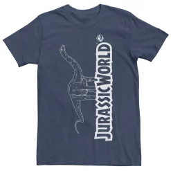 Men's Jurassic World Longneck Dinosaur Title Logo Outline Tee -Men's Skechers Shoes Shop 4394722 Navy Heather