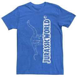 Men's Jurassic World Longneck Dinosaur Title Logo Outline Tee -Men's Skechers Shoes Shop 4394722 Royal Heather