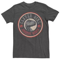 Men's Jurassic World Retro Clever Girl Circle Logo Tee -Men's Skechers Shoes Shop 4394735 Charcoal Heather