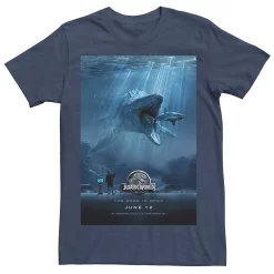 Men's Jurassic World Mosasaurus Movie Poster Tee -Men's Skechers Shoes Shop 4394741 Navy Heather