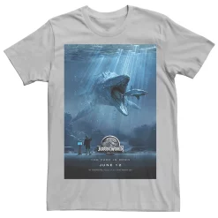 Men's Jurassic World Mosasaurus Movie Poster Tee -Men's Skechers Shoes Shop 4394741 Silver