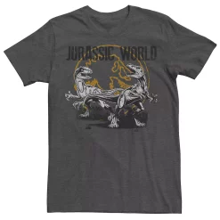 Men's Jurassic World Distressed Raptor Battle Tee -Men's Skechers Shoes Shop 4394754 Charcoal Heather