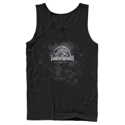 Men's Jurassic World Dark Logo Movie Poster Tank
