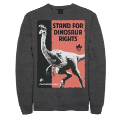 Men's Jurassic World Stand For Dinosaurs Poster Sweatshirt -Men's Skechers Shoes Shop 4394817 Charcoal Heather