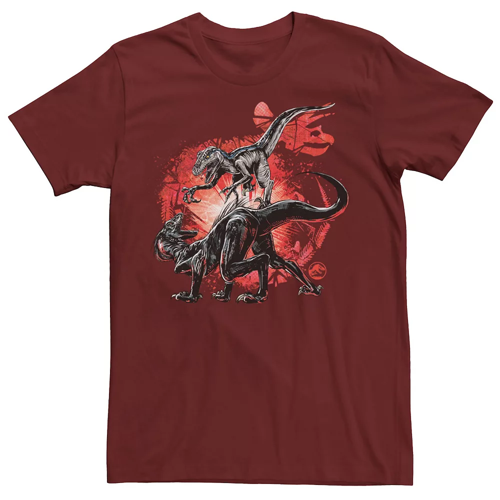 Men's Jurassic World Raptor Fight Portrait Tee 5 Men's Jurassic World Raptor Fight Portrait Tee - Image 3