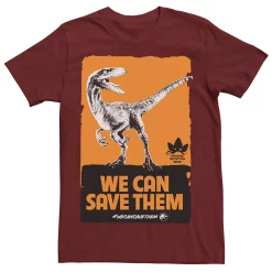 Men's Jurassic World We Can Save Them Poster Tee -Men's Skechers Shoes Shop 4394836 Cardinal