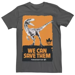 Men's Jurassic World We Can Save Them Poster Tee -Men's Skechers Shoes Shop 4394836 Charcoal