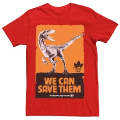 Men's Jurassic World We Can Save Them Poster Tee -Men's Skechers Shoes Shop 4394836 Red