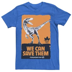 Men's Jurassic World We Can Save Them Poster Tee -Men's Skechers Shoes Shop 4394836 Royal Heather