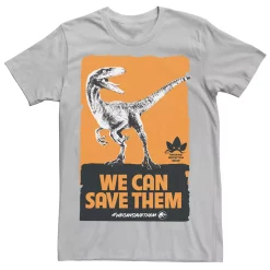 Men's Jurassic World We Can Save Them Poster Tee -Men's Skechers Shoes Shop 4394836 Silver